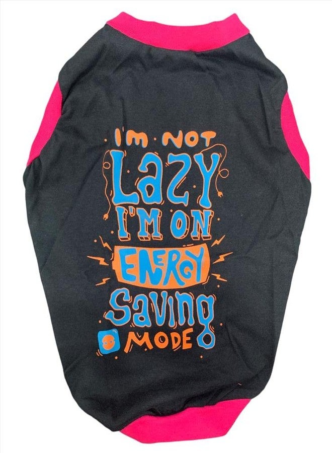 CHOOSTIX Summer Wear, Dog T-Shirt, Im Not Lazy, Black, 14", 200 g - Image 1